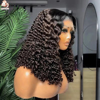 Perruque frontale en dentelle HD bouclée birmane 250% naturelle, cheveux humains indiens bruts alignés avec les cuticules, perruques bouclées crépues sans colle