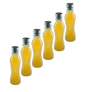 Ensemble de 6 bouteilles en verre de 18 oz avec bouchons en acier inoxydable pour eau pétillante Soda Juice Milk Coffee