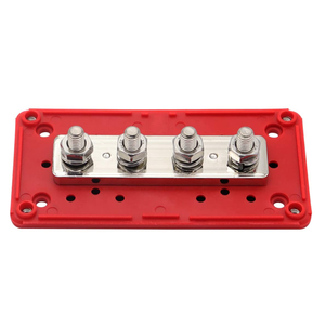 Barras colectoras de alta resistencia 300A con 4 pernos de conexión M8-Bloques de conexión de batería 12V - 48V con cubierta roja para batería marina - Product Image 4