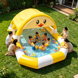 Piscina Inflable Personalizada de Fábrica con Techo, la Piscina Inflable Más Grande con Servicio de Alquiler para Centros de Entretenimiento Comerciales al Aire Libre - Product Image 4