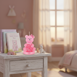 Vela Decorativa Teddy Rosa H75 MM - Product Image 3