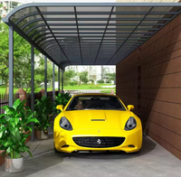 Abri de voiture extérieur imperméable pour deux voitures, design moderne, garages, cadre en aluminium