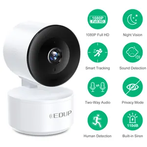 EDUP 새로운 도착 1080P HD 33ft Tuya 스마트 홈 와이파이 무선 카메라 IP 카메라 실내 네트워크 Tuya 카메라 나이트 비전