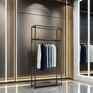Customized Retail Store Fixture Clothes Display Stands Metal Boutique Clothing Garment Rack Men Clothes Display Racks