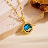 Usine en gros 2025 en acier inoxydable planète collier bijoux de mode collier