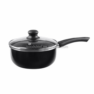 18cm Pressed Aluminum <strong>Nonstick</strong> <strong>Saucepan</strong> with Glass Cover for Frying and Serving Milk Promotional Pot - Product Image 1