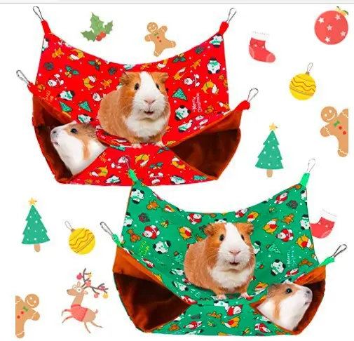 2 조각 크리스마스 봉제 햄스터 잠자는 흰 족제비 케이지 해먹 쥐 다람쥐 부드러운 애완 동물 조류 햄스터 따뜻한 겨울 작은 동물 매트