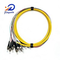 Arnés de Fibra Óptica de Grado Operativo de 12 Fibras SM G.652D G.657A1 G.657A2 con Codificación Multicolor y Cubierta Exterior Amarilla LC SC ST FC Select