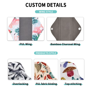 EASYMOM Serviettes hygiéniques lavables pour peaux sensibles en charbon de bambou : Soin doux, haute absorption et contrôle des odeurs - Product Image 5