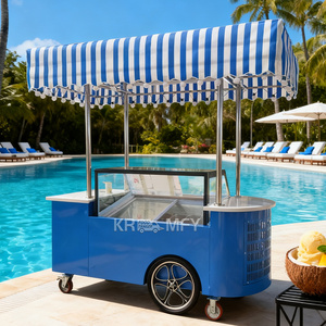 OEM High Quality Electric Popsicle Flower Bike with Freezer Italian Gelato Ice Cream Display Cabinet Fiberglass Food - Product Image 6