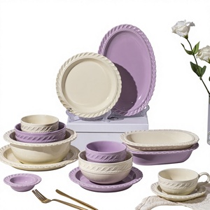 Service de vaisselle en céramique de style <span class=keywords><strong>Chanson</strong></span> française, moderne et de luxe léger, style Instagram, avec bols à riz à couleur sous-glaçure - Product Image 1