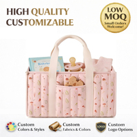 Panier à couches à imprimé floral en polyester, écologique, imperméable, avec fermeture éclair, grande capacité, sac de rangement pour bébé pour la chambre d'enfant