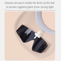 Casquette Visière en Nylon Personnalisée avec Lunettes de Soleil Intégrées, Large Bord, Protection UV, Boucle Réglable pour Voyage en Plein Air, Pêche, Fête