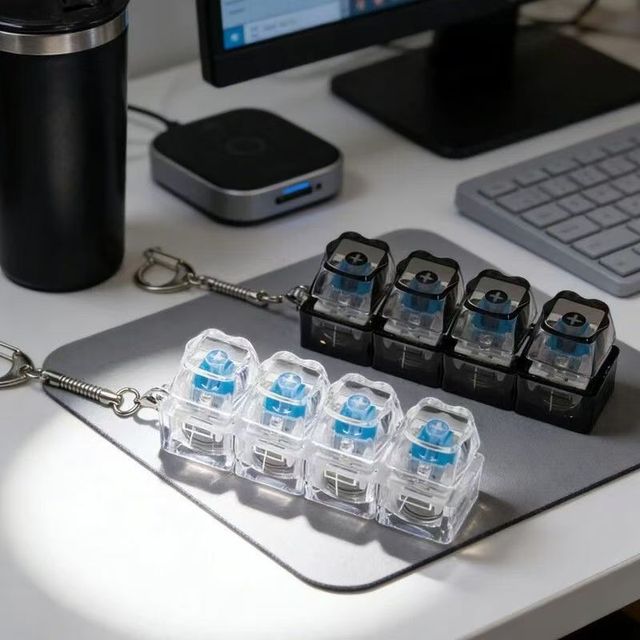 Cute Fidget Acrylic Mechanical Keycap Keychain Switch Tester Decompression Toy Custom Gift OEM/ODM Direct Factory