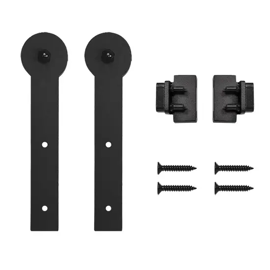 I forma Mini piccola porta scorrevole fienile Hardware nero rotaie a rulli armadio Set di binari