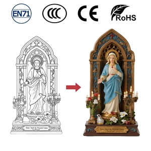 Estatua religiosa personalizada de la Virgen María estatuilla artesanías religiosas regalos culturales y creativos estatua ornamento lote personalizado - Product Image 2