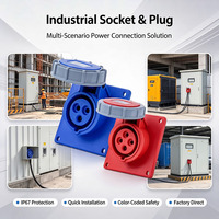Connecteur de prise encastrée 3, 4, 5 broches, résistant aux chocs électriques IP67, ignifuge, durable, pour équipement électrique, directement de l'usine