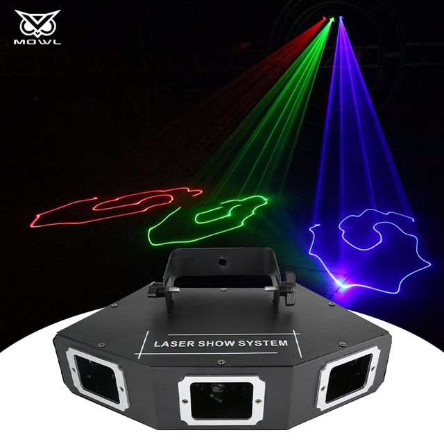 Portable DJ Disco Party Club Light Sector Line 3 Holes DMX RGB Projector Laser Lights Show System for Sale