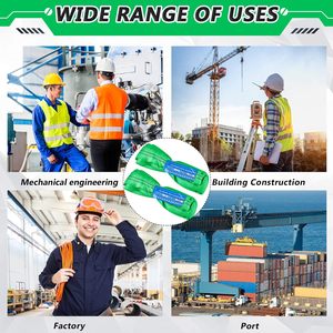 헤비 듀티 폴리에스터 리깅 리프팅 스트랩 6ft 끝없는 수직 리프트 슬링 호이스트 견인 화물 2.4 톤 초커 - Product Image 6