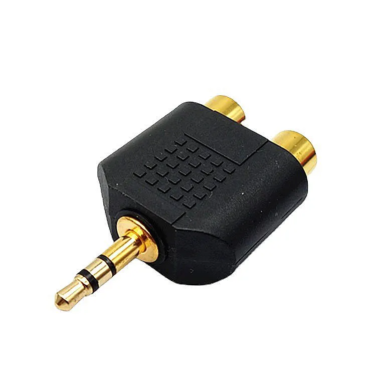 2 In 1 Rca Vrouwelijk Naar 1/8 "3.5Mm Mannelijke Stekker Audio Video Connector Een 1/8" 3.5Mm Mannelijk Naar Twee Vrouwelijke Av Aansluiting Plug Rca Adapter