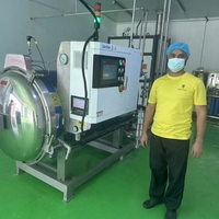 Autoclave de stérilisation par immersion dans l'eau pour aliments pour chats en bâtonnets, aliments humides en sachet souple, aliments sous vide, plats préparés au bœuf et aux légumes