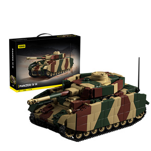 97030 Blocs de construction du modèle allemand <span class=keywords><strong>Panzer</strong></span> <span class=keywords><strong>IV</strong></span> H de la Seconde Guerre mondiale, jouet pour garçon, cadeau - Product Image 5