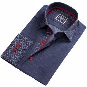 Chemises habillées grises à coupe spéciale en coton 100 % pour hommes, grandes tailles - Product Image 2