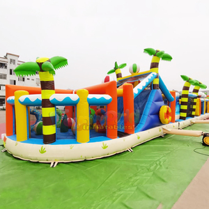 Combo de tobogán de gorila seco y húmedo comercial al aire libre, casa de rebote inflable para niños, carrera de obstáculos inflable para adultos - Product Image 1