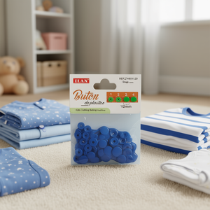 Broches de Plástico Ilan de 12 mm, Luminosos, Azul Rey, Botones para Ropa Infantil - Product Image 2