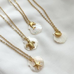 Summer Beach Vacation <strong>Jewelry</strong> Sea Star Dolphin Shell Charm <strong>Stainless</strong> <strong>Steel</strong> Necklace Collarbone Chain Simple Ocean <strong>Jewelry</strong> - Product Image 2