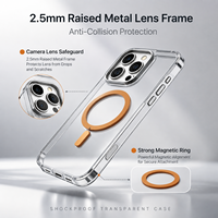 Casing Pelindung Kamera Magnetik TPU+PC Tebal 2.5mm dengan Penyangga Dua Warna untuk 18 Pro Max 18 Pro 17/16/15 Anti