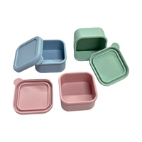 Silicone voedselbewaarbakje, luchtdicht, lekvrij, vierkant, enkel compartiment, magnetronbestendig, stapelbaar, lunchbox