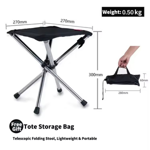 Portable Foldable Outdoor Camping <b>Stool</b> Aluminum Frame Oxford Cloth Seat Rectangular Minimalist Design - Product Image 2