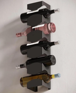 Portabottiglie da Parete Moderno Ondulato, Espositore Decorativo in Metallo <span class=keywords><strong>per</strong></span> Bottiglie di Vino, Mensola Verticale Sospesa <span class=keywords><strong>per</strong></span> Arredamento Bar - Product Image 4
