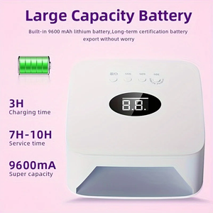 Lámpara de Uñas LED UV Profesional Recargable con 30 Leds, Secador de Uñas Inalámbrico de 54W con 3 Ajustes de Temporizador para Uso en Casa y Salón - Product Image 2