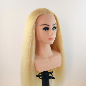 Tête de mannequin d'entraînement en cheveux humains véritables à prix de gros, tête de poupée professionnelle pour la pratique de la <span class=keywords><strong>coiffure</strong></span> et des styles de <span class=keywords><strong>mariée</strong></span> - Product Image 3