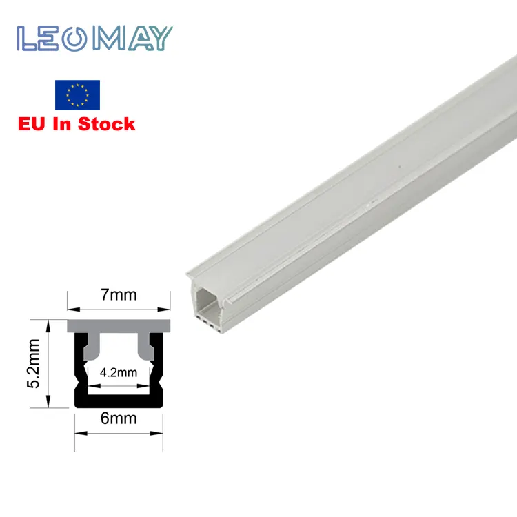 Difusor de luz LED de liga de alumínio branco em estoque da UE com tampa para PC LED de perfil de alumínio