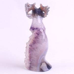 Tête <span class=keywords><strong>de</strong></span> <span class=keywords><strong>cerf</strong></span> en Agate sculptée à la main - Product Image 5