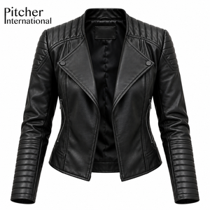 Chaqueta de Cuero para Mujer al por Mayor para Marcas de Moda en Línea de EE. UU., Proveedor de Chaquetas de Cuero para Mujer para Comercio Electrónico, OEM - Product Image 5