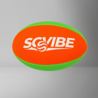 Ballon de rugby d'entraînement taille 5 en cuir synthétique écologique avec vessie en caoutchouc 360-380g pour l'équipement sportif des écoles, clubs et équipes