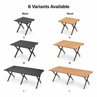 Mesa de Comedor Plegable Portátil Moderna de Metal, Base Rectangular Extensible, Muebles Duraderos para Exteriores, Playa y Picnic