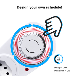 성장 빛을위한 프로그래밍 가능한 15 분 기계식 타이머 소켓 - Product Image 3