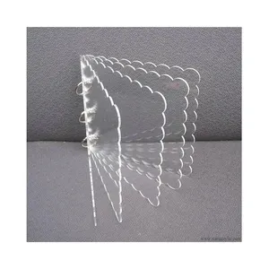 Mini DIY Acrylic Scrapbook Album Blank Acrylic Photo Album Clear Acrylic Tabbed Album with Scalloped Edge Page