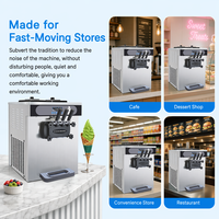 Machine à glace molle professionnelle, 3 saveurs, haute capacité 40L/H, en acier inoxydable, pré-refroidissement