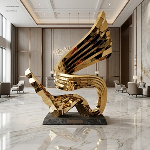 Scultura Astratta di <span class=keywords><strong>Ali</strong></span> d'<span class=keywords><strong>Angelo</strong></span> in Acciaio Inossidabile Lucidato a Specchio per Decorazione Moderna <span class=keywords><strong>da</strong></span> Giardino Esterno, Statua d'Arte in Metallo, Dimensioni Personalizzabili - Product Image 4