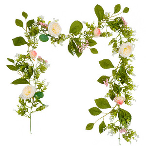 Guirnalda de Rosas Artificiales con Gypsophila y Hojas para Decoraciones de Boda - Product Image 2