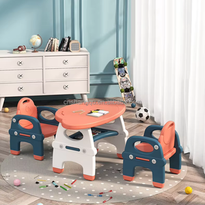 Mesa sensorial de actividades de plástico VSUCH para niños, juego largo para niños, juego de agua y arena, mesa y sillas para colorear para comer - Product Image 1