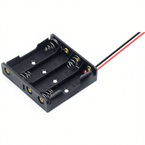 Soporte para baterías para 4 pilas AA de 1,5 V con cables y resortes - Product Image 2