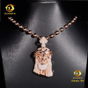 Pendentif Croix Jésus Épine en Argent S925 Moissanite, Bijoux Hip Hop Iced Out de Luxe Personnalisés avec Certificat GRA <span class=keywords><strong>et</strong></span> Chaîne à Perles - Product Image 5