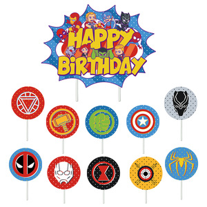 Bannière Joyeux Anniversaire <span class=keywords><strong>Super</strong></span> Héros avec Ballons Confettis Colorés pour Décorations de Fête d'Anniversaire Garçon, Ensemble de Décoration de Fête Thème Dessin Animé - Product Image 5